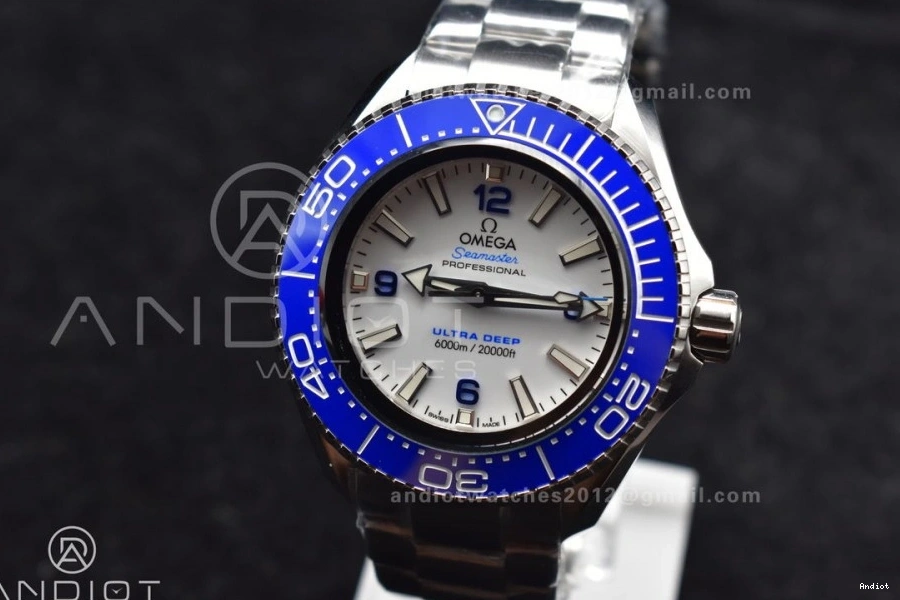 White Ceramic Blue Bracelet Best Deep 6000M on SS Seamaster Edition 1:1 Bezel Ultra A2824 TF SS Dial 1227